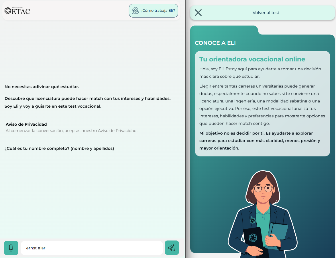 Agente Test Vocacional Chat